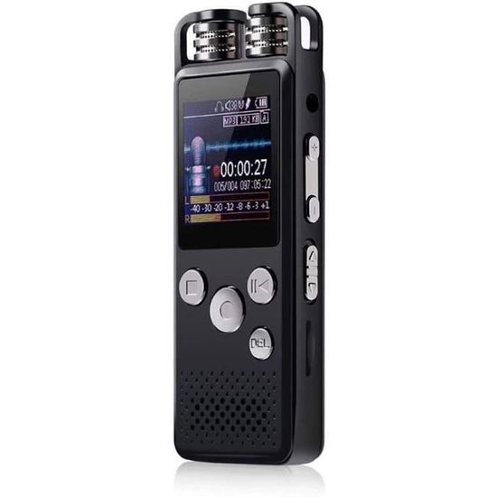 Dictaphone Numérique 64 Go - Enregistreur Vocal Haute Capacité 4800h Avec Réduction De Bruit AI - Idéal Pour Interviews, Cours Et Réunions