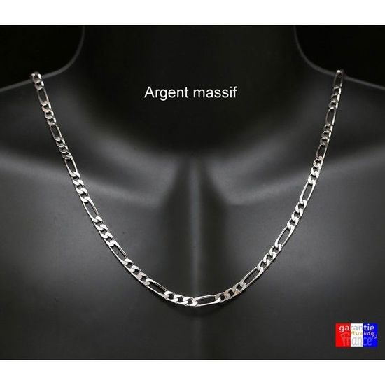 Chaine Argent maille Figaro - 2.8mm - 45cm Ref. 20723