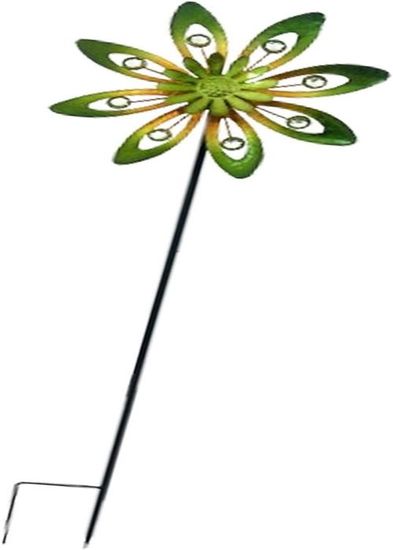 Moulin à Vent Décoratif En Métal Pour Jardin - 96,5 Cm De Hauteur, 30 Cm De Diamètre - Ornement Cinétique Extérieur Pour Pelouse, Terrasse, Décoration D'été