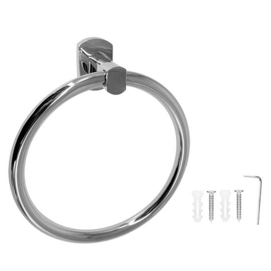 Anneau Porte-Serviettes Inox Murale - Support Serviette Salle De Bain Cuisine Argent