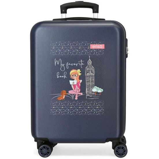 Valise Cabine Enfant Personnalisable 55cm - Design Dinosaure Bleu, Roulettes, Serrure Combinée