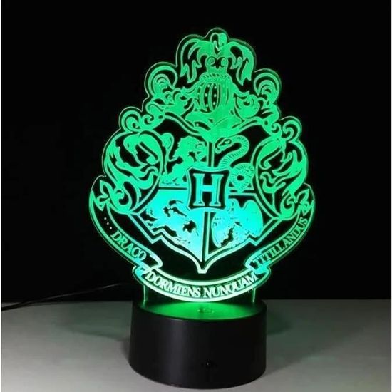3D Nuit Lumière Lampe Acrylique Hogwarts Harry Potter École de magie Badge Neuf