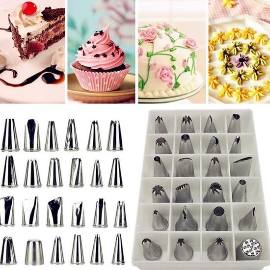 8 Douilles à Pâtisserie Professionnelles Inox - Pour Décorer Gâteaux, Cupcakes, Biscuits, Crème - 11