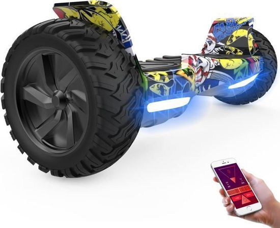 Hoverboard RCB 8.5 Pouces Tout Terrain Gyropode Hummer Bluetooth LED