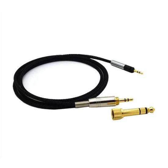 Câble Audio De Rechange 1.2m Pour Casque Audio Technica ATH-M50x M40x - Jack 6.35mm Vers 2.5mm - Noir