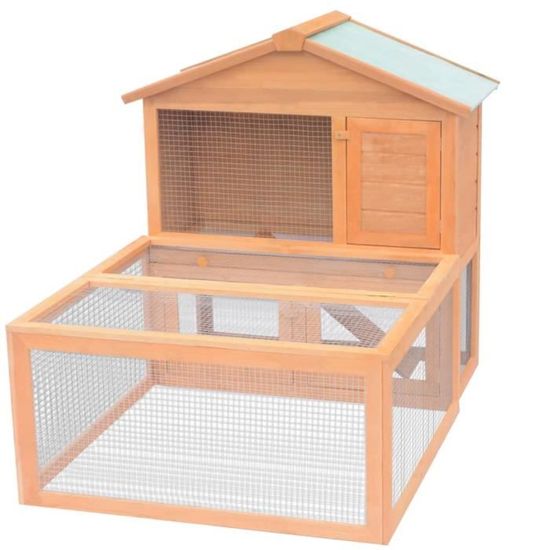 BEST - Haut de gamme Cage pour animaux Professionnel - Clapier lapin Enclos Bois 9070