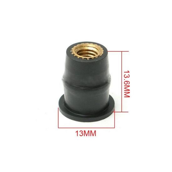 Écrous Caoutchouc M6 Pour Carénage Moto - Lot, Noir, Fixation Antivibration
