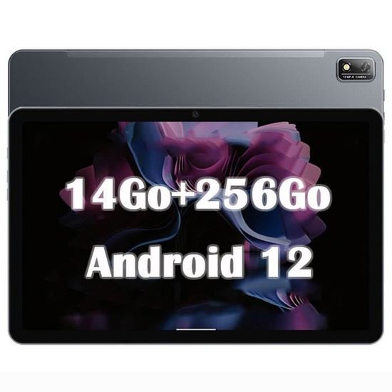Blackview Tab 16 Tablette Tactile 11 pouces FHD+ 14Go+256Go-SD 1To 13MP+8MP 7680mAh Android 12 Dual SIM,Certifié TÜV,Face ID - Gris