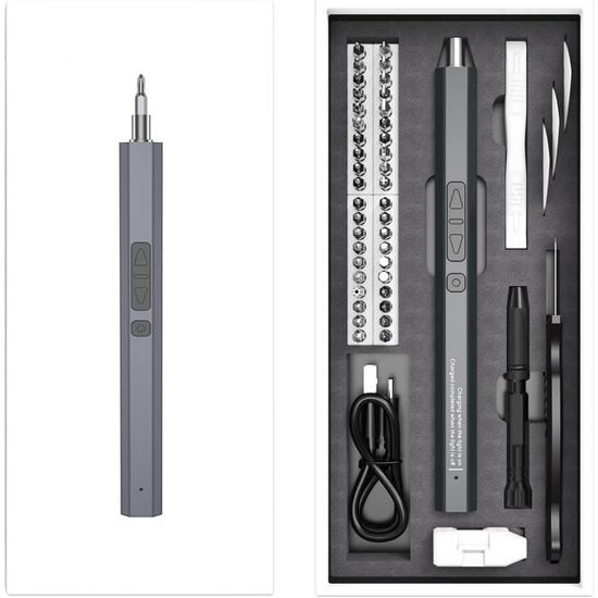 Tournevis électrique De Précision 28 En 1 Sans Fil - Rechargeable Avec Lampe LED, Parfait Pour Le Bricolage Fin
