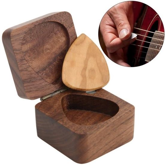 Dioche Pick Case Guitare en bois médiators étui support conteneur cubique  plectre boîte de rangement pièces de guitare - Cdiscount Instruments de  musique