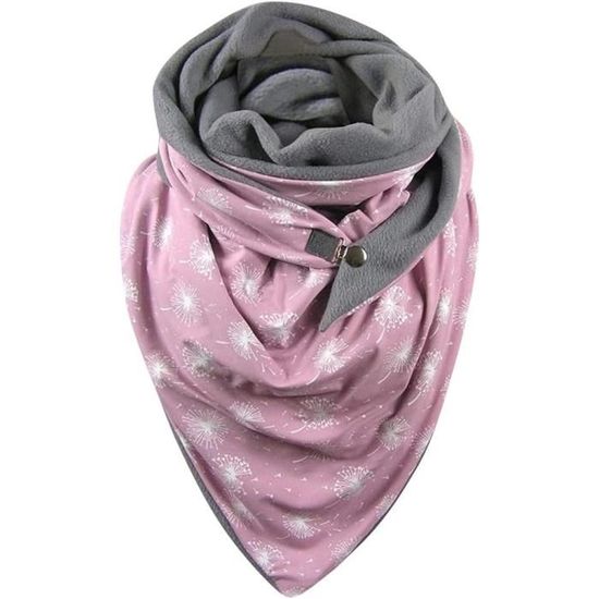 Écharpe Triangle Xnova Pour Femme - Chaud Et Doux Pour L'hiver Et L'automne - Avec Broche Et étiquette Cuir - 190x85 Cm