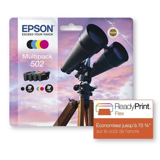 EPSON Multipack 502 - Jumelles - Noir, Cyan, Magenta, Jaune (C13T02V64020)