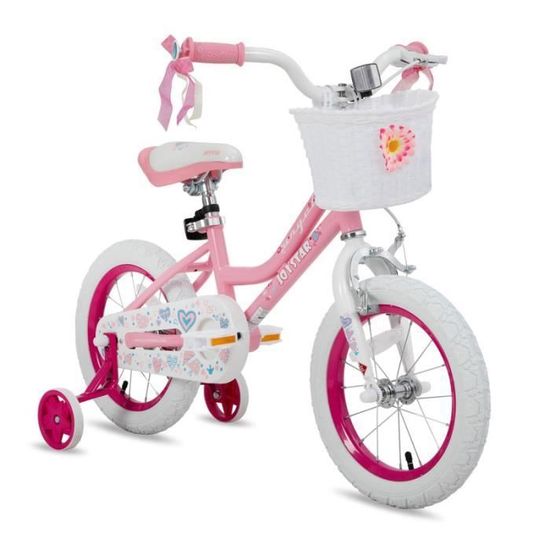 Vélo Enfant 12 Pouces Avec Roues Stabilisatrices – Pour 2-4 Ans – Hauteur Réglable, Panier Inclus – Charge Max 80 Kg – Rouge/noir