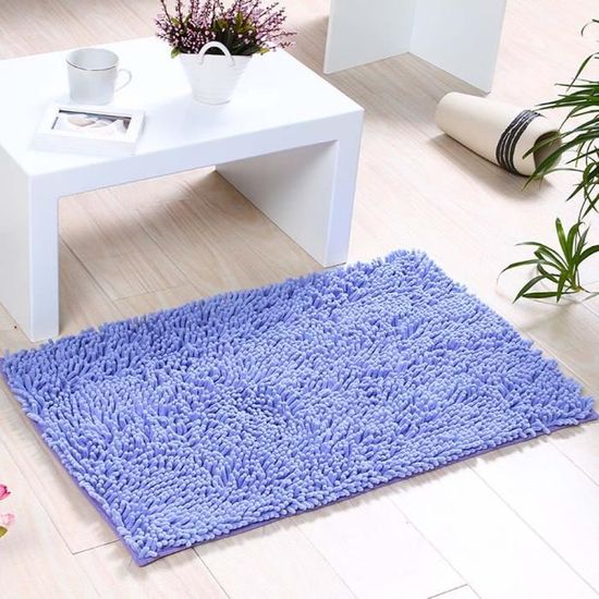Tapis De Bain Contour WC En Chenille Doux Et Absorbant - Gris Foncé 50x50cm