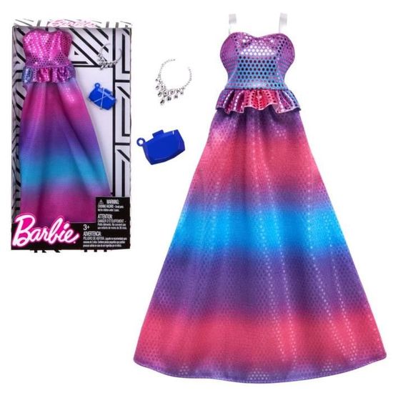 Robe A Line Multicolore Barbie Mattel FKT06 Mode Vetements de Poupee Cdiscount Jeux Jouets