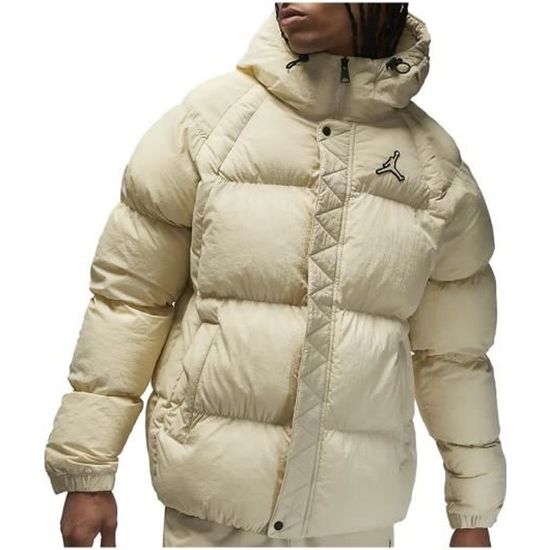 Doudoune Homme Nike JORDAN ESS PUFFER Beige Fermeture zippee a rabat pressionne 100 nylon Beige Cdiscount Pret a Porter