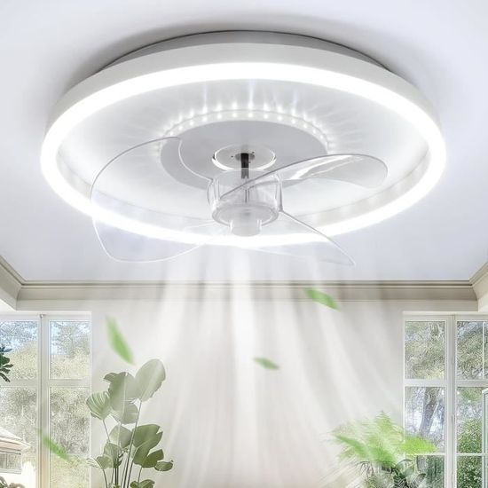 Ventilateur De Plafond LED Plafonnier Moderne Silencieux Dimmable Avec Télécommande Ventilateur Plafonnier Ventilateur Avec Éclairage Chambre Salon Chambre D'enfants Salle À Manger Lustre,D'or,50cm