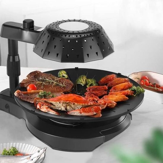 Grill électrique Vertical Sans Fumée - 1200W, Rotation 360°, 8 Broches, Pour Intérieur, Voyage, Camping - 2