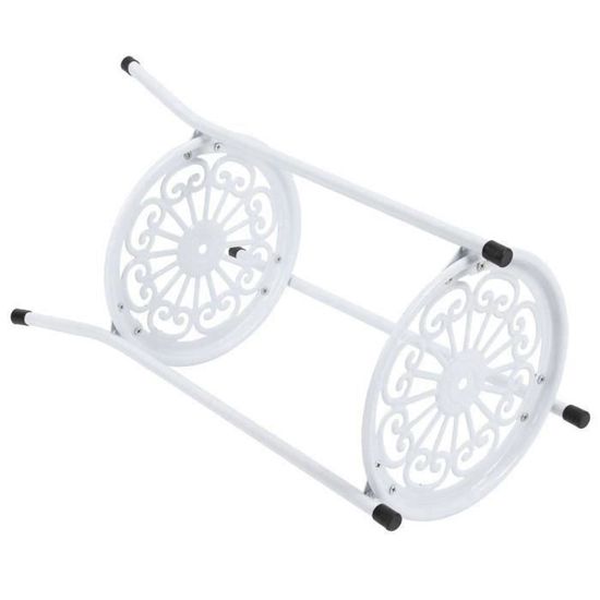 Support De Plantes 3 étages Sur Roulettes - Métal Blanc, 12 Seaux Inclus - Dimensions 100x50x110 Cm - Pour Intérieur, événements, Mariage - 9