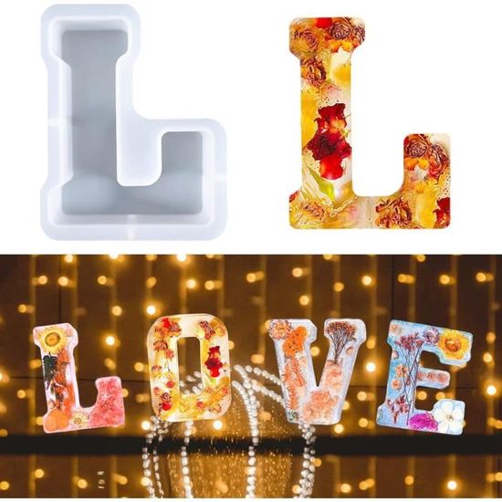 Large Letter Molds - DIY Epoxy Resin Casting Mold Silicone A - Z Alphabet