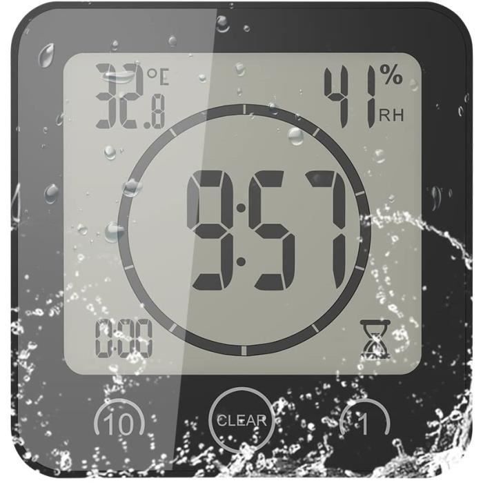 Accessoire Salle De Bain Pratique Horloge Salle De Bain Étanche Avec Ventouse - Minuterie Douche Cuisine - 7x4cm - Bleu Minuterie Douche Ventouse