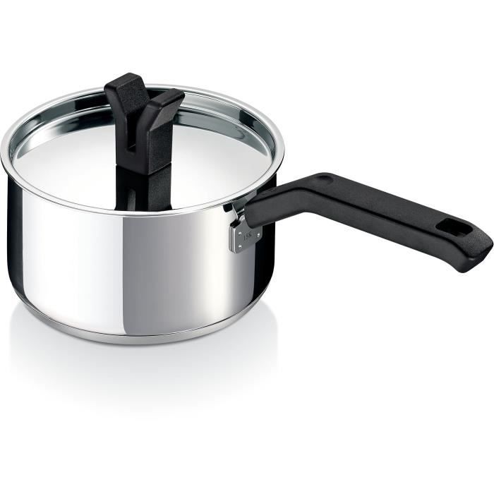 BEKA - 13686174 - CASSEROLE + CV CHRONO 16 CM EN ACIER INOXYDABLE - MANCHE BAKELITE -TOUS FEUX + INDUCTION