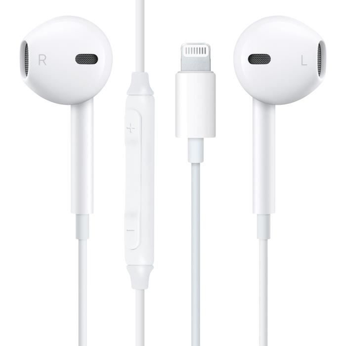 Écouteurs Filaires Lightning Télécommande Microphone Melody 2 4Smarts Blanc