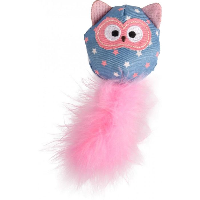 Comparer les prix de Hibou rose WINNY. taille 6 x 14 x 3 cm Jouet pour chat. - Flamingo