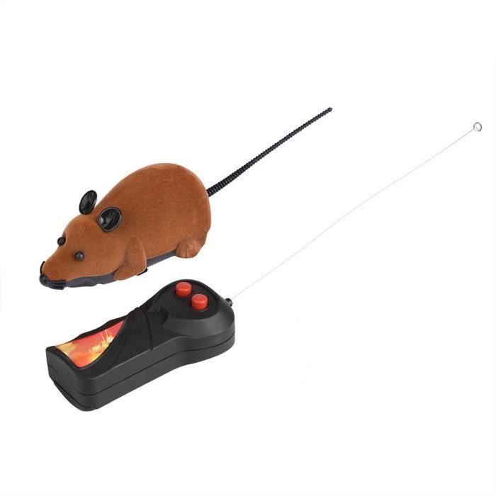 Souris sans fil pour chat chien drôle rat nouveauté cadeau jouet pour animaux de compagnie télécommande marron