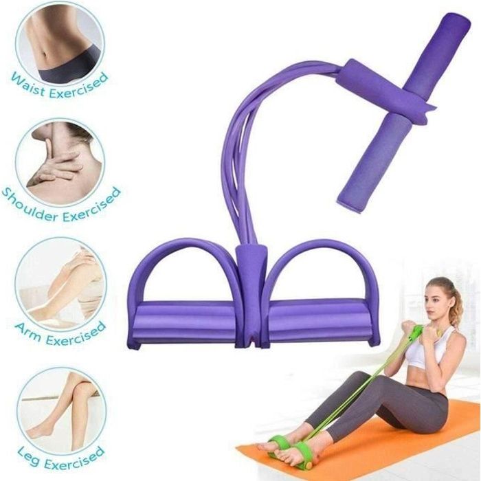 Bande de Résistance Fitness Multifonction pour Traction Elastique Sport Gymnastique - Violet