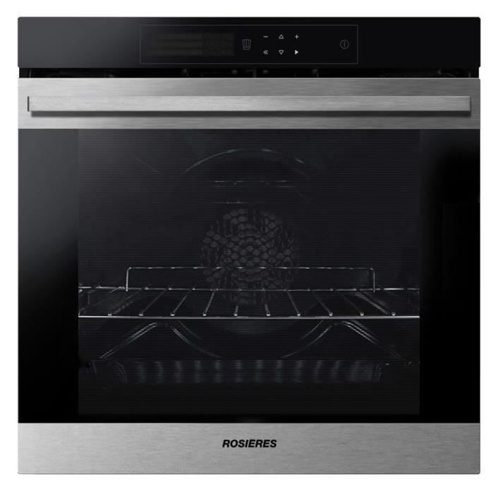 ROSIERE Four Multifonction Pyrolyse 80L 3400W Rail Télescopique 56,8 Noir