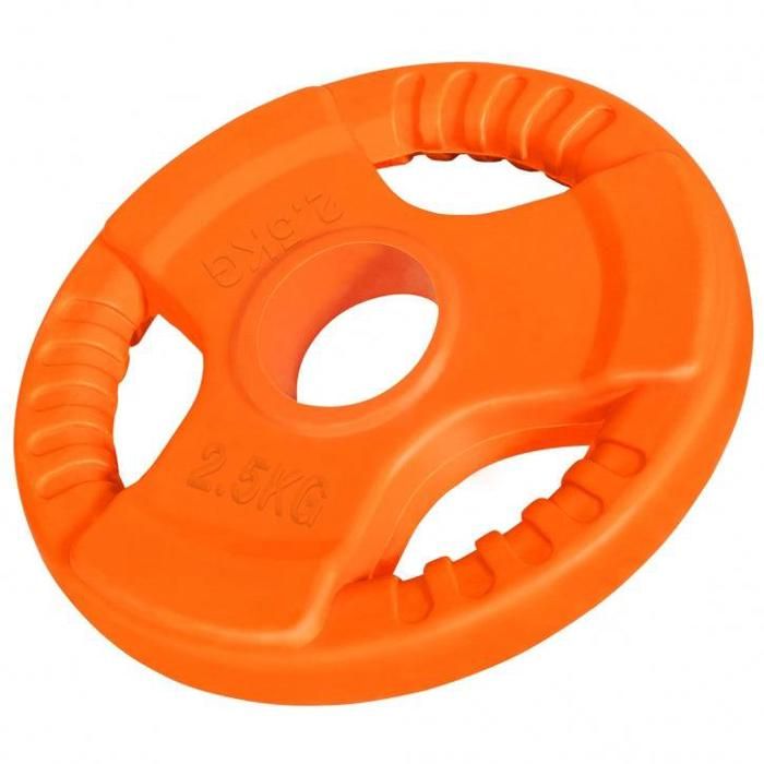 1 x Disque de 2,5 KG - Poids en fonte avec poignées et revêtement caoutchouc - Ø 51mm d'alésage