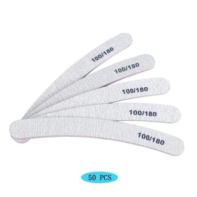 Limes à ongles professionnelles 100-180, 50 pièces, pour Nail Art, Gel, tampon de polissage, Accessoires de manucure~03 *HH20048