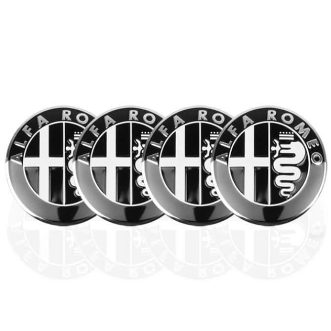 4pcs 56 - 60mm de moyeu de roue Centre Caps Emblem voiture badge Centre roue Cap pour Alfa Romeo Giulietta Araignée Gt Giulia Mito 1