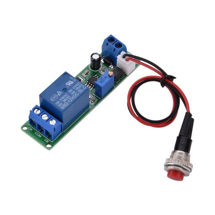ARAMOX Module relais temporisé CC 12V Module d'Interrupteur de Temps de Relais de Temporisation Réglable 1~10 Secondes