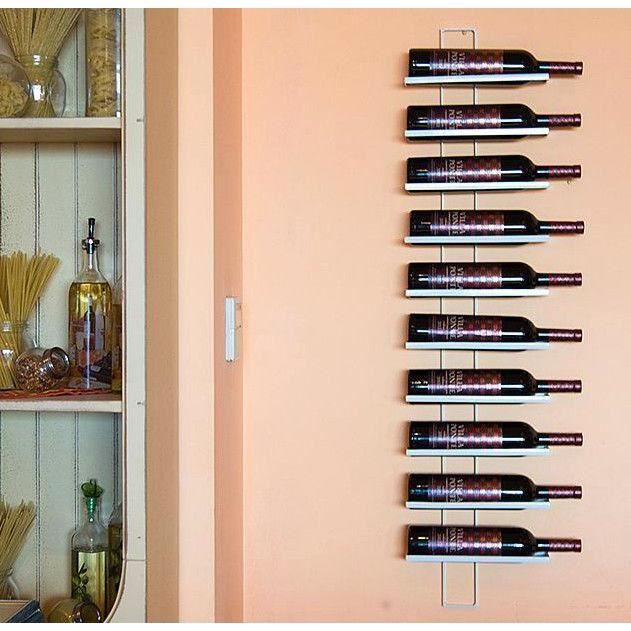 DanDiBo Casier à vin Dies White 116cm en métal pour 10 bouteilles Porte-bouteilles Etagère murale Porte-bouteilles