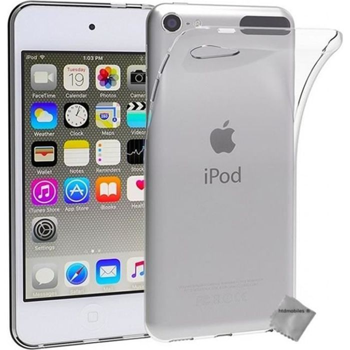 Coque silicone gel fine pour Apple iPod Touch 7 + verre trempe - TPU TRANSPARENT