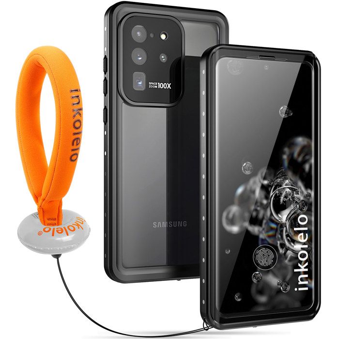 inkolelo Coque Étanche Samsung Galaxy S20 Ultra【IP68 Imperméable+Antichoc】360 Degrés Full Body Anti-Neige Antichoc Protection (Noir)