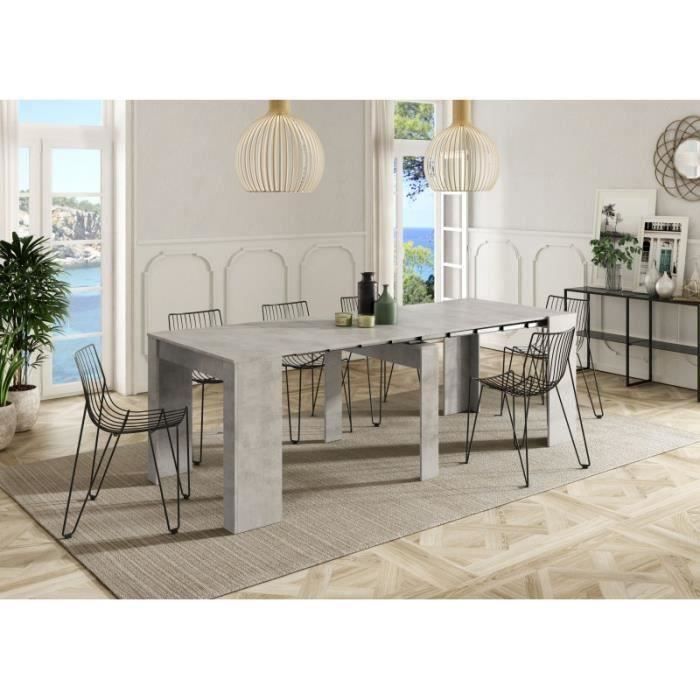 Table extensible ALGA couleur béton gris
