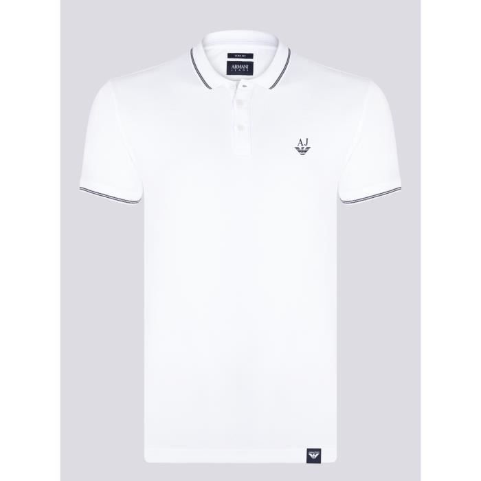 ARMANI JEANS Homme Polo Blanc Slim Fit