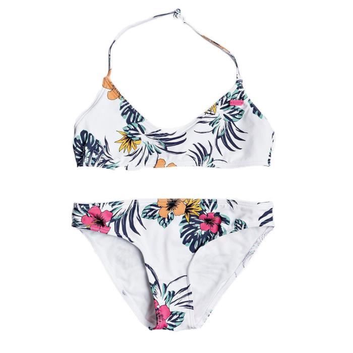 Maillot de Bain 2pièces Blanc à fleurs Fille Roxy Love Waimea