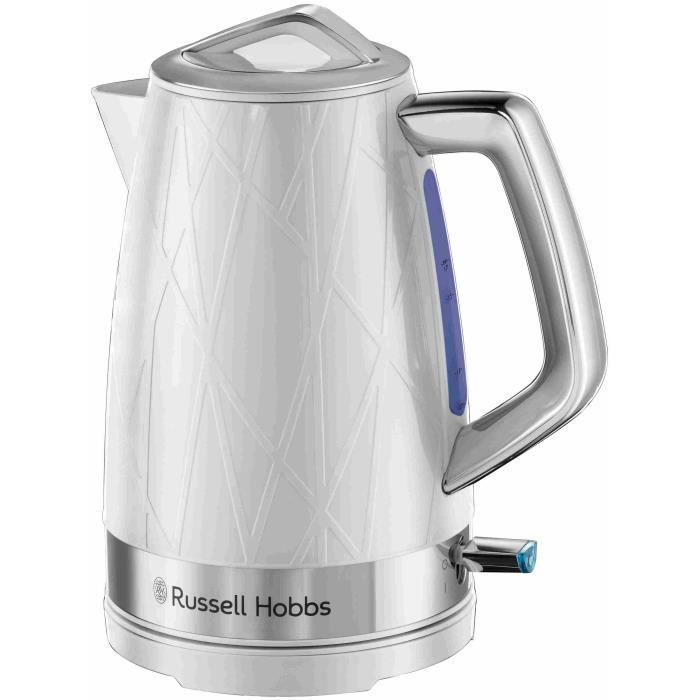 Russell Hobbs 28080-70 Bouilloire 1,7L Structure, Ebullition Rapide, Consomme Moins d’Energie, Base Multidirectionnelle 360° - Blanc