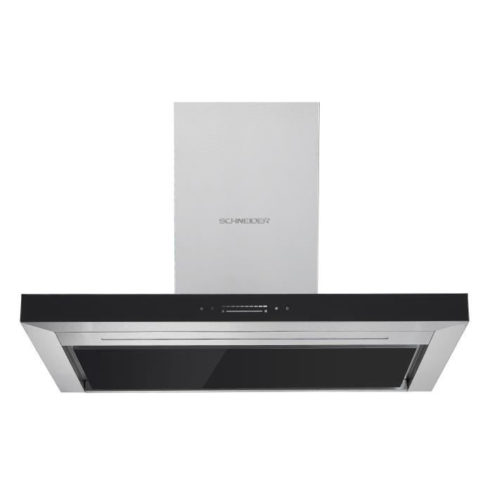 Hotte Schneider SL T2-90 A ++ IXTZ noir avec extraction des bords / 90cm / fonctionnement du curseur / bande LED
