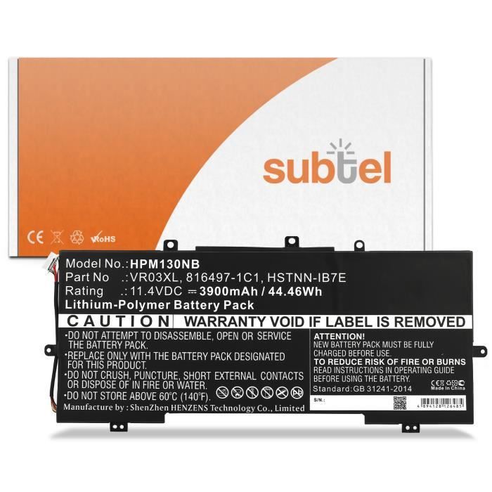 HP 816243-005,HP HSTNN-IB7E,HP VR03XL HP Envy 13-d100 Serie,HP Envy 13-d000 Serie,HP Envy 13-d002 Serie,HP Envy 13-d003 Serie,HP