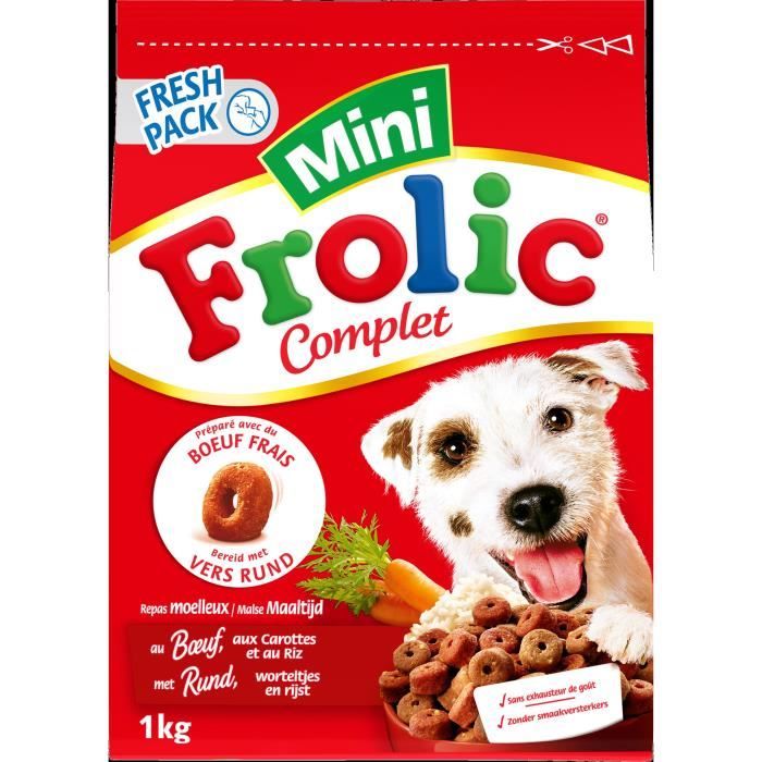 Mini croquettes bœuf pour chien 1 kg Frolic