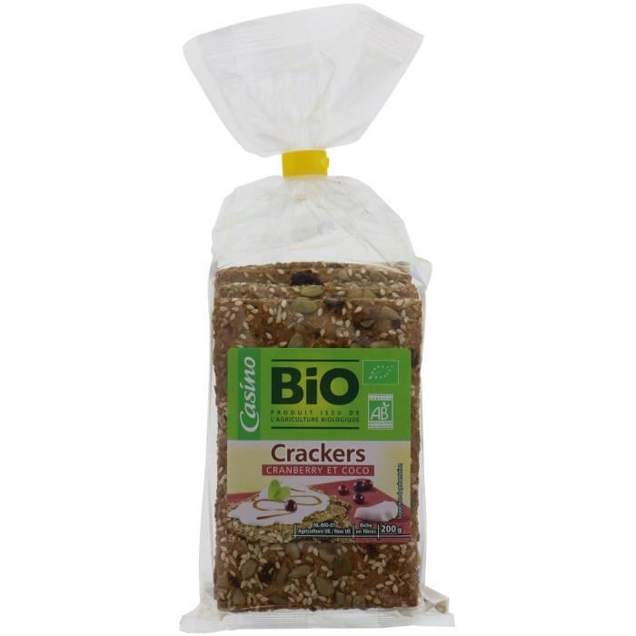 CASINO BIO Crackers Cranberry Coco Bio - 200g