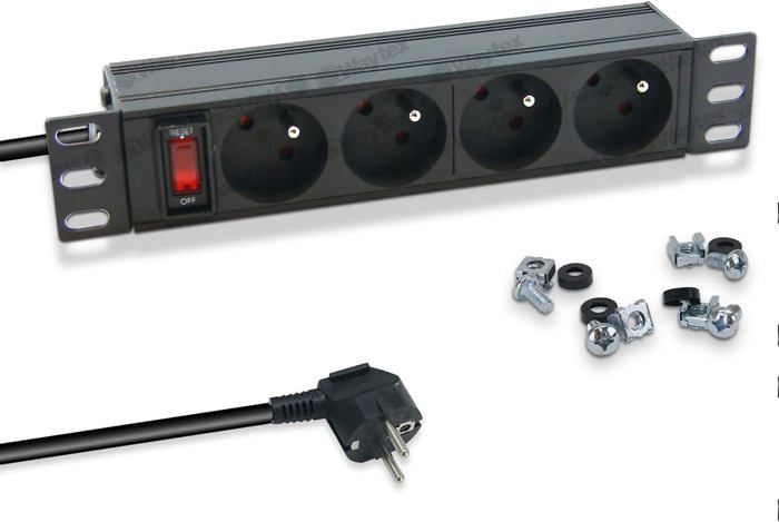Multiprise Rackable 10 Pouces Bandeau 4 Prises avec Interrupteur pour ...