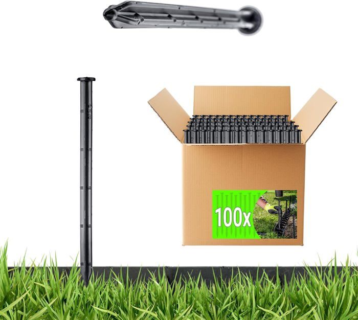 Lot De 100 Piquets D'ancrage Pour Bâche De Jardin - Fixation Solide Pour Toile Anti-mauvaises Herbes