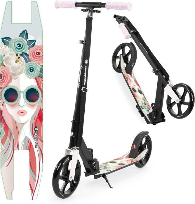 Trottinette Enfant Pliable à 2 Roues Avec Éclairage LED Réglage De La Hauteur Couleur Violet