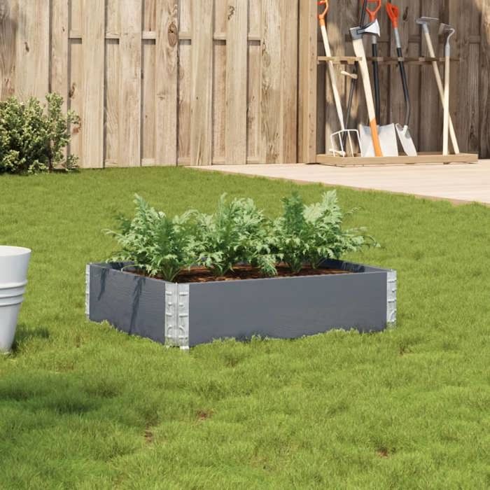 vidaXL Jardinière gris 80x60 cm bois massif de pin jardinière dextérieur bac à fleurs bac à tomates jardinière de 3295837